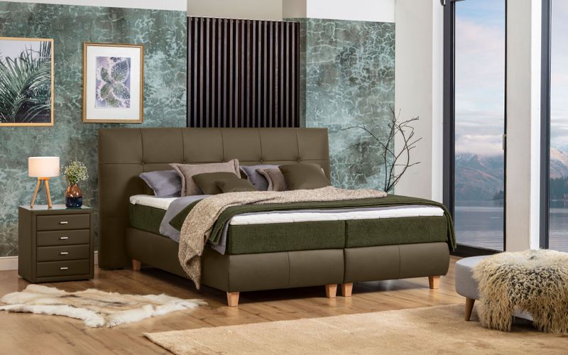 alina Boxspringbett "Luella", ADA trendline Boxspringbett, inkl. Matratze und Viscoschaum-Topper