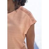 Vivance Kurzarmshirt "mit dekorativem Häkeleinsatz", aus bügelfreier Crêpe-Qualität