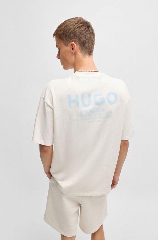 HUGO Blue T-Shirt "Nalono", mit Logodruck, Oversized Look mit Backprint