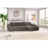 TRENDMANUFAKTUR Ecksofa "Bourbon II, hoher Sitzkomfort, extrabreite Recamiere für Relaxkomfort", wahlweise mit Bettfunktion und Bettkasten, zeitlos und elegant, L-Form