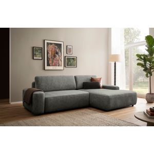 INOSIGN Ecksofa "TORGE (264cm), Schlafsofa in Cord, Samtvelours o Struktur fein, L-Form", Schlaffunktion, Bettkasten, Liegefläche: 125/210 cm