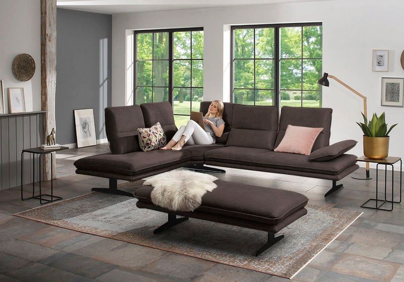 W.SCHILLIG Ecksofa "broadway, Designsofa, toller Sitzkomfort, zeitlos, elegant, L-Form", Sitztiefenverstellung, Kopfteil- & Seitenteilverstellung, Breite 284cm