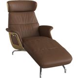 FLEXLUX Loungesessel "Clement Chaislongue, Relaxstuhl, Liegesessel,", Rücken- & Kopfteilverstellung, Armlehne, Eiche geölt, Fuß Alu