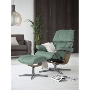 Stressless Relaxsessel "Reno", (Set, Relaxsessel mit Hocker), mit Hocker, mit Cross Base, Größe S, M & L, Holzakzent Eiche