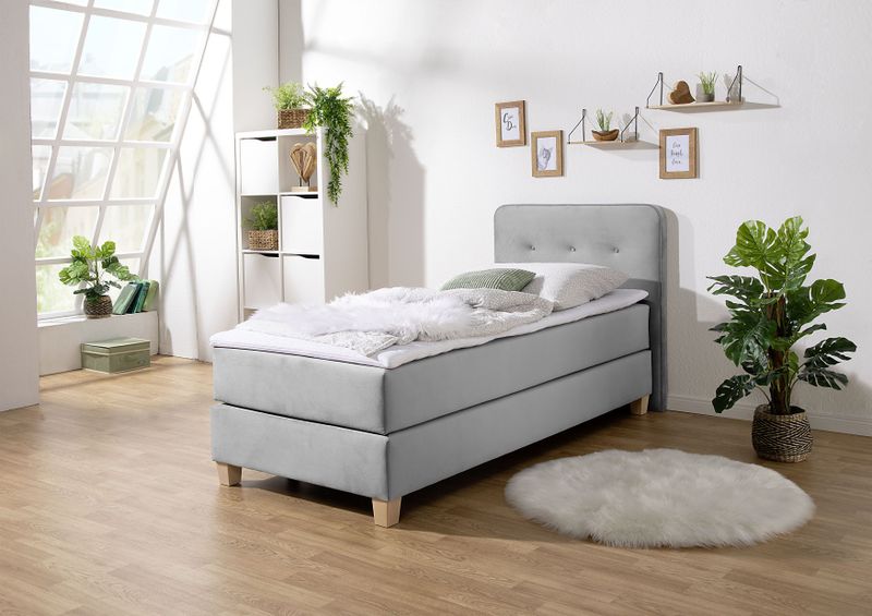 Home affaire Boxspringbett "Fargo", inkl. Topper, in 3 Matratzenarten, in Samt- oder Strukturstoff