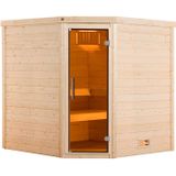 weka Sauna "Massivholzsauna TURKU 2", Blockbohlen, moderne Ganzglastür