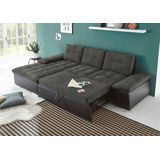 ED EXCITING DESIGN Ecksofa "Jakarta L-Form", mit Bettfunktion, Kopfstützen, Nierenkissen, Armteilverstellung