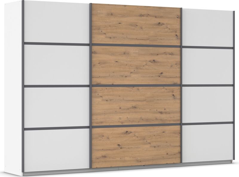 rauch Kleiderschrank "Schwebetürenschrank OTTO´s Choice Garderobe Schrank TOP ANGEBOT Avola", (in 3 verschiedenen Ausstattungen BASIC/CLASSIC/PREMIUM), mit eleganten Zierleisten in Chrom, Schwarz oder Weiß MADE IN GERMANY