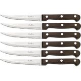 PINTINOX Steakmesser "P.Wood", (Set, 6 tlg.), aus rostfreiem Stahl, Griff aus Pakkaholz, Klinge 11,1 cm