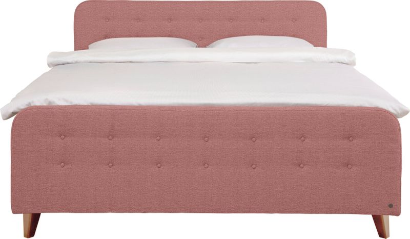 TOM TAILOR HOME Boxspringbett "NORDIC BOX", mit Knopfheftung im Kopfteil und Fußteil, Füße in Buche natur