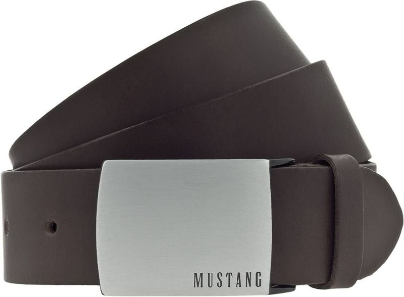 Mustang Herren Gürtel Ledergürtel dunkelbraun