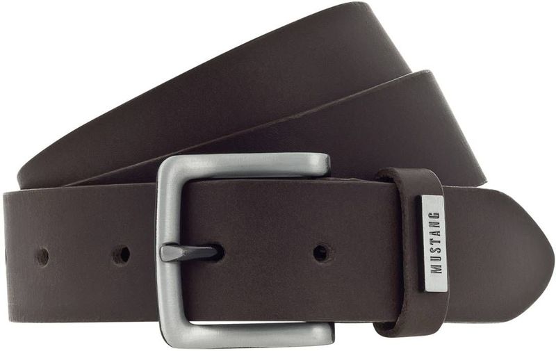 Mustang Herren Gürtel Ledergürtel dunkelbraun