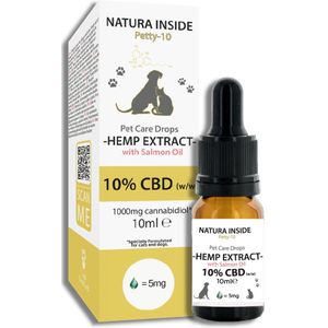 Natura Inside Premium Cannabis Oil for Pets – 90% Salmon Oil & 10% CBD, Petty Series, 10ml