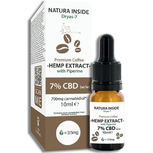 Natura Inside Premium Cannabis Oil – 7% CBD with Piperine & Coffee Oil, Dryas Series, 10ml