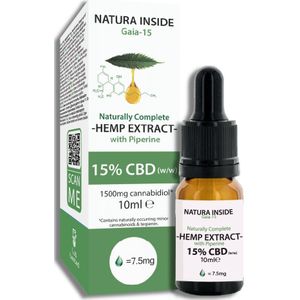 Natura Inside Full Spectrum Cannabis Oil – 15% CBD with Piperine, Gaia Series, 10ml