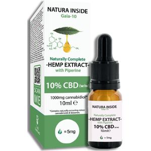 Natura Inside Full Spectrum Cannabis Oil – 10% CBD with Piperine, Gaia Series, 10ml