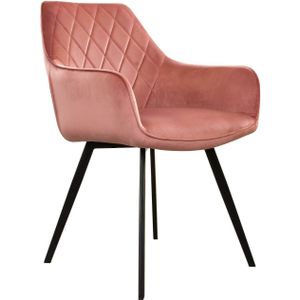 Eetkamerstoelen - Roze - Fluweel - Industrieel