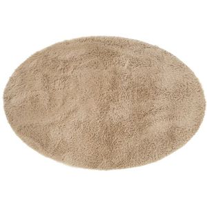 Vloerkleed fluffy ovaal - bruin - 120x180 cm