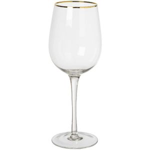 Wijnglas gouden rand - transparant - 380 ml