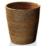 Prullenbak Decor Walther Basket Rond Rattan Donker