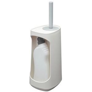 Tiger Tess - Toiletborstelhouder met opbergfunctie vrijstaand en Swoop® borstel flexibel - Wit / Lichtgrijs