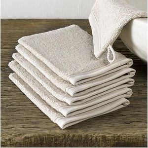 Washandje Imagine Beige De Witte Lietaer (set van 6)