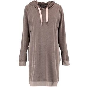 Pyjamashirt Cawö Home Women 820 Uni Longsize Hoodie Mocca-Rosé-XS