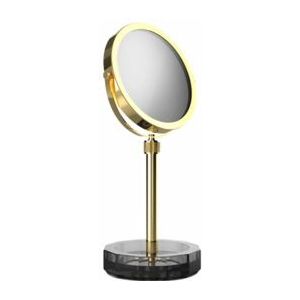 Make-up Spiegel Decor Walther Kristall KSA Met Schaaltje Antraciet Goud 24 Karaat (4x + 1x magnification)