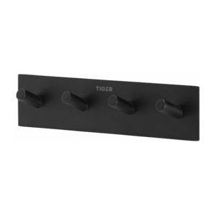Tiger Square - Handdoekhaak multi - Zonder boren - Handdoekhaakjes - 3M tape - Mat zwart