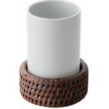 Tandenborstelhouder Decor Walther Basket SMB Rattan Donker Porselein Wit