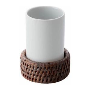Tandenborstelhouder Decor Walther Basket SMB Rattan Donker Porselein Wit
