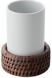 Tandenborstelhouder Decor Walther Basket SMB Rattan Donker Porselein Wit