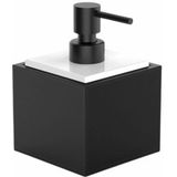 Decor Walther - Brownie - Zeepdispenser - Wit/Zwart - Kunstleer/Porselein - 430 ml