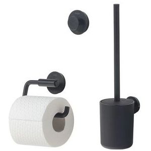Tiger Urban Toiletaccessoireset - Toiletborstel met houder - Toiletrolhouder zonder klep - Handdoekhaak – Zwart