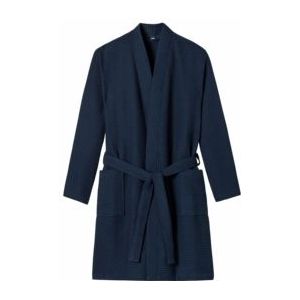 Badjas Kimono Schiesser Essentials Pique Man Katoen Dark Blue-XL