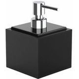 Decor Walther - Brownie - Zeepdispenser - Zwart - Kunstleer en Porselein - 430 ml