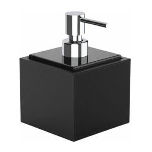 Decor Walther - Brownie - Zeepdispenser - Zwart - Kunstleer en Porselein - 430 ml