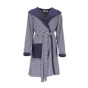 Badjas Esprit Women Striped Hoody Navy Blue-M