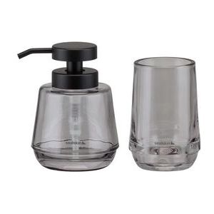 Sealskin Mood - Badkamerset - Zeepdispenser 380 ml - Tandenborstelbeker - Grijs
