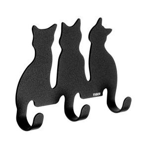Tiger - Handdoekhaak Cats - Zwart