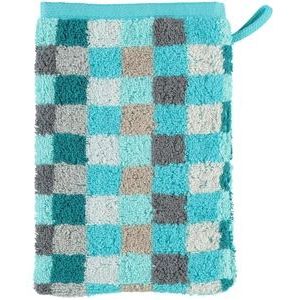 Washandje Cawö Unique Karo Turquoise (Set van 6)