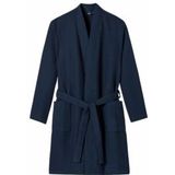 Badjas Kimono Schiesser Essentials Pique Man Katoen Dark Blue-XL