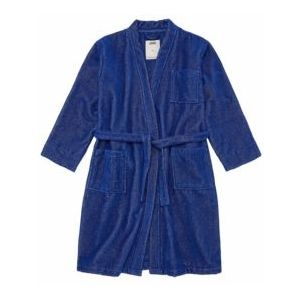 OAS - Aquatic Pepper - Badjas - Blauw - Velours - Unisex-L/XL