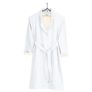 Badjas Walra Women Soft Jersey Robe Wit Kiezel Grijs-S/M