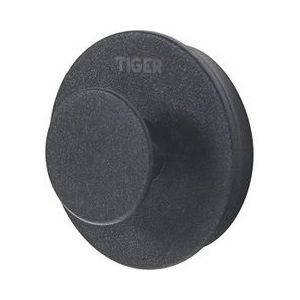 Tiger Urban - Handdoekhaak klein (1x) - Zonder boren - Zelfklevend 3M tape - 2 decorringen - Zwart