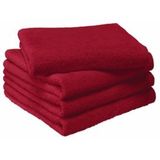 MOODIT - Troy - Handdoek - Deep Red - Set van 4 - 100% Katoen