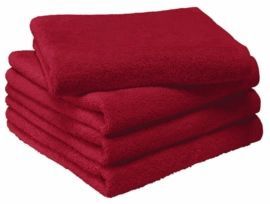 MOODIT - Troy - Handdoek - Deep Red - Set van 4 - 100% Katoen