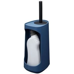 Tiger Tess - Toiletborstelhouder met opbergfunctie vrijstaand en Swoop® borstel flexibel - Blauw / Zwart