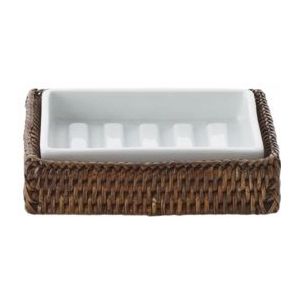 Decor Walther - Basket - Zeephouder - Donker Rattan - Porselein Wit