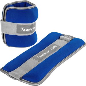 Set van 2 Neoprene enkel- of polsgewichten 3 kg - 2 x 1,5 kg Blauw